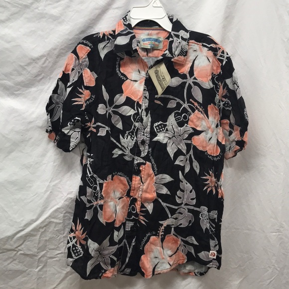 Margaritaville Other - Margaritaville Washed Casual Floral Button Down